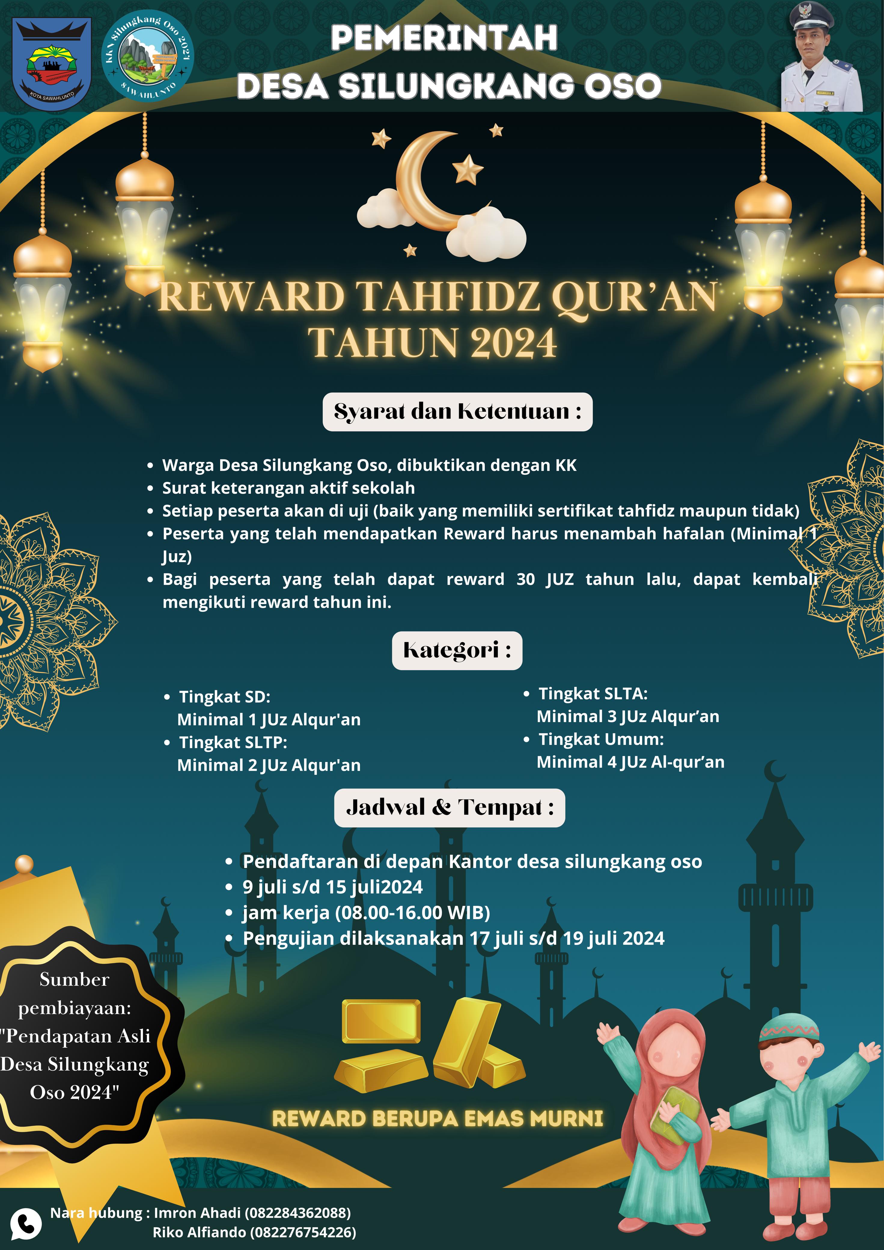 Desa Silungkang Oso Kembali Berikan Reward Untuk Warganya yang Hafal Qur'an