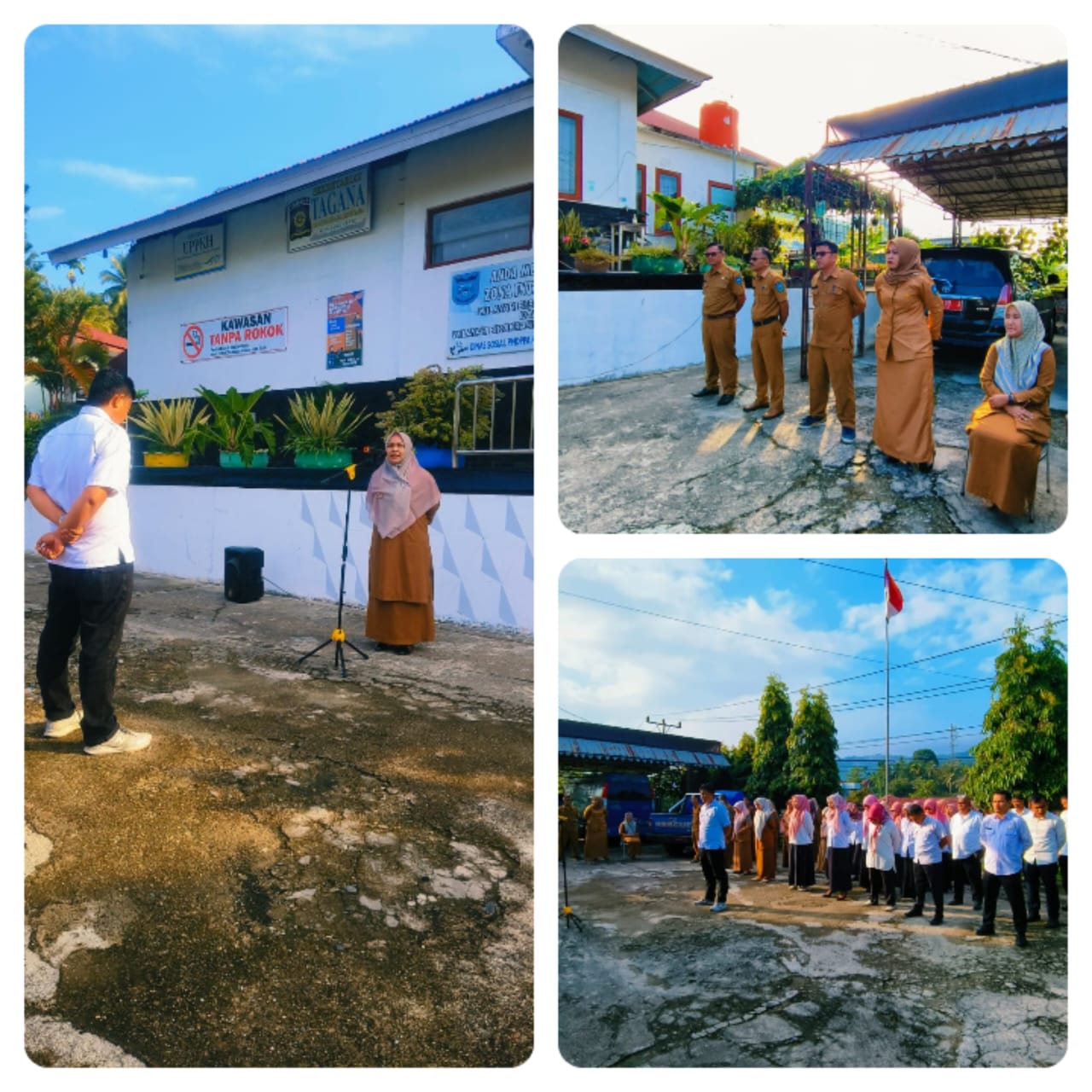 Pelaksanaan Apel Pagi dilingkungan dinsos pmdppa kota Sawahlunto