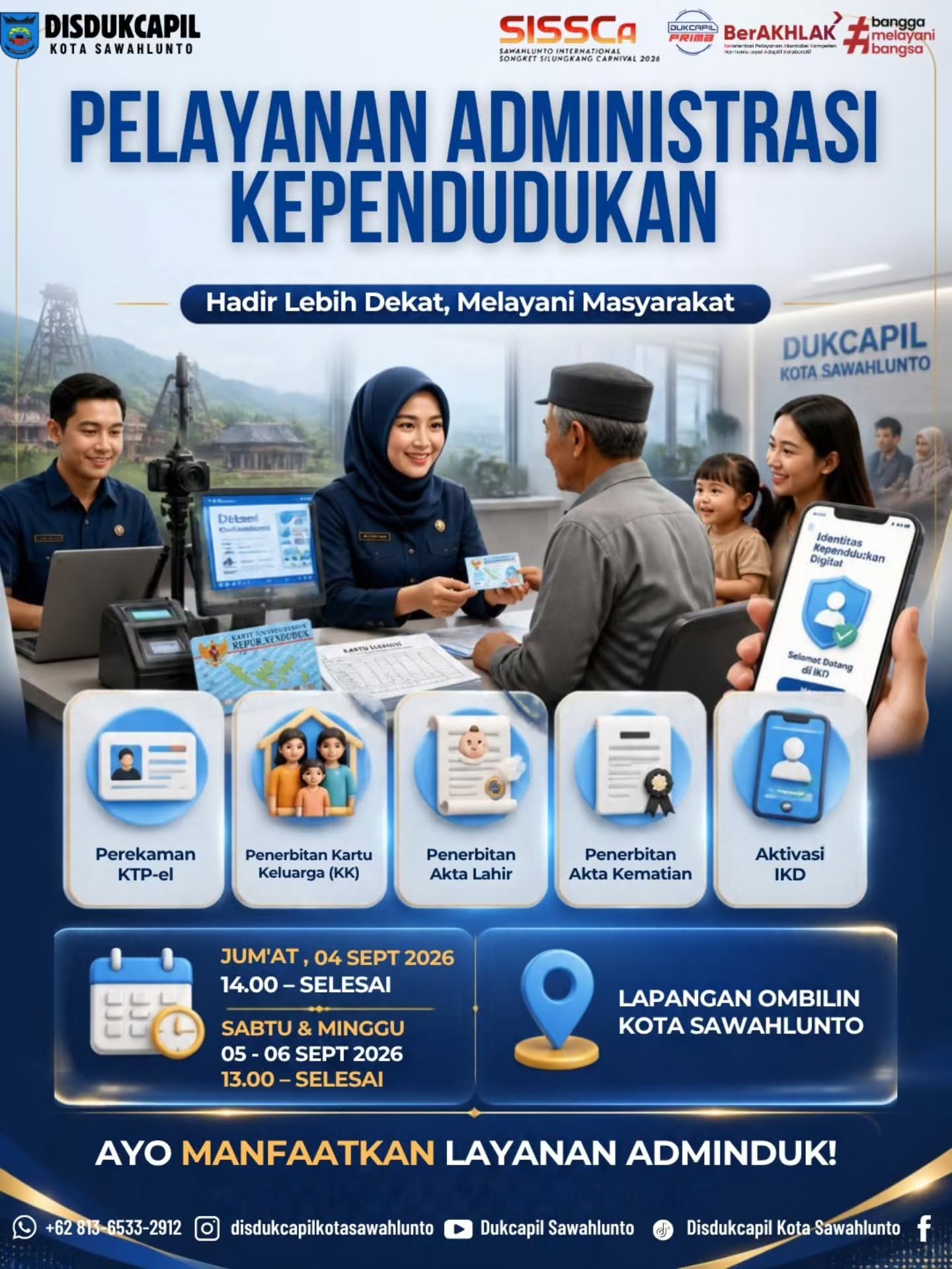 Partisipasi Disdukcapil Kota Sawahlunto dalam Event Karnaval SISSCa Tahun 2026