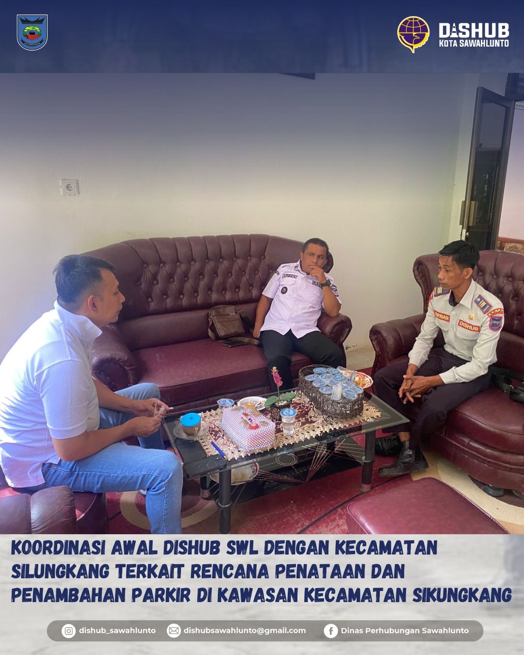 Koordinasi DISHUB dengan kecamatan Silungkang Terkait Rencana Penataan dan Penambahan Parkir di kawasan Kecamatan Silungkang