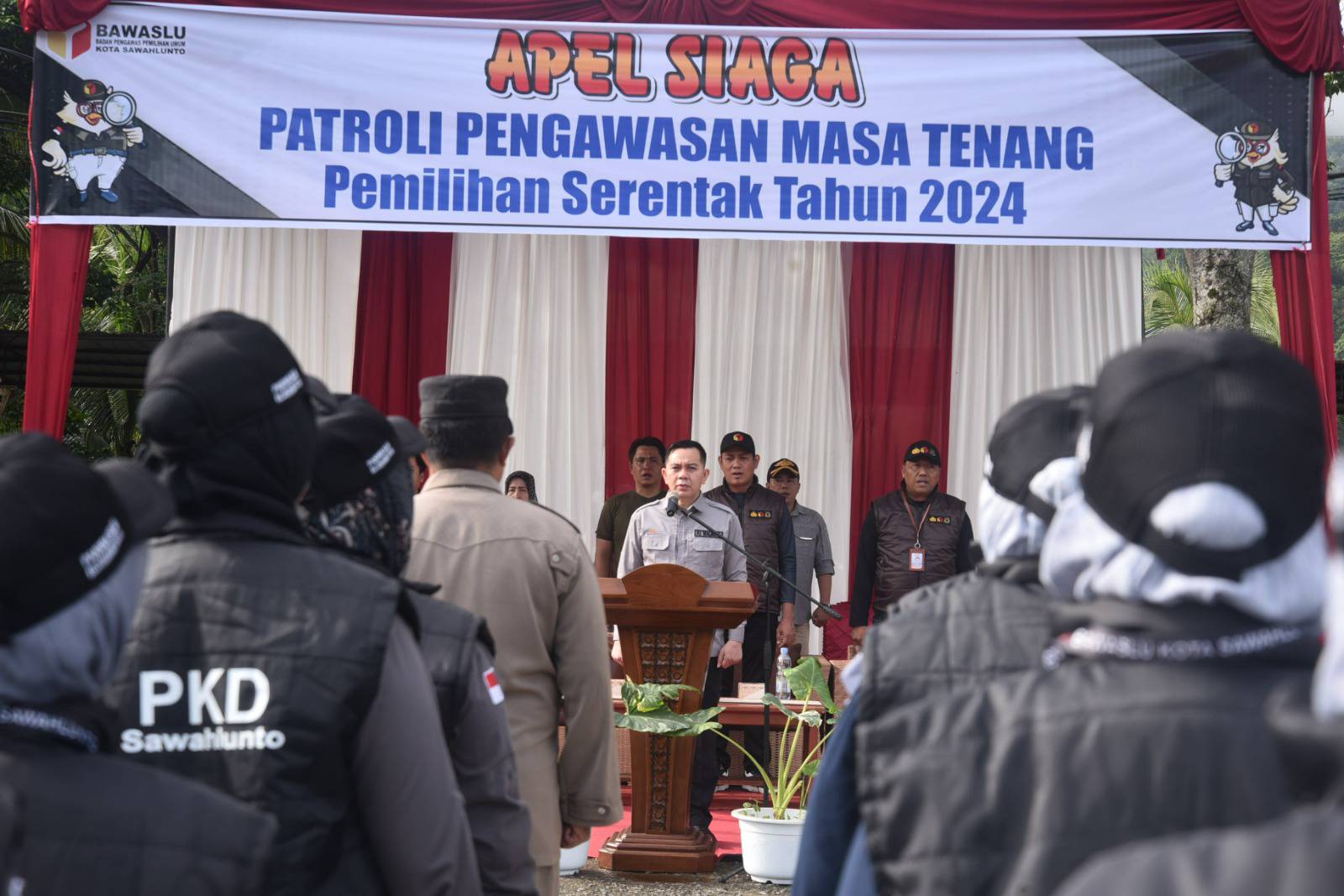 Apel siaga patroli pengawasan masa tenang Pilkada serentak Tahun 2024 bersama Badan Pengawas Pemilu (Bawaslu)