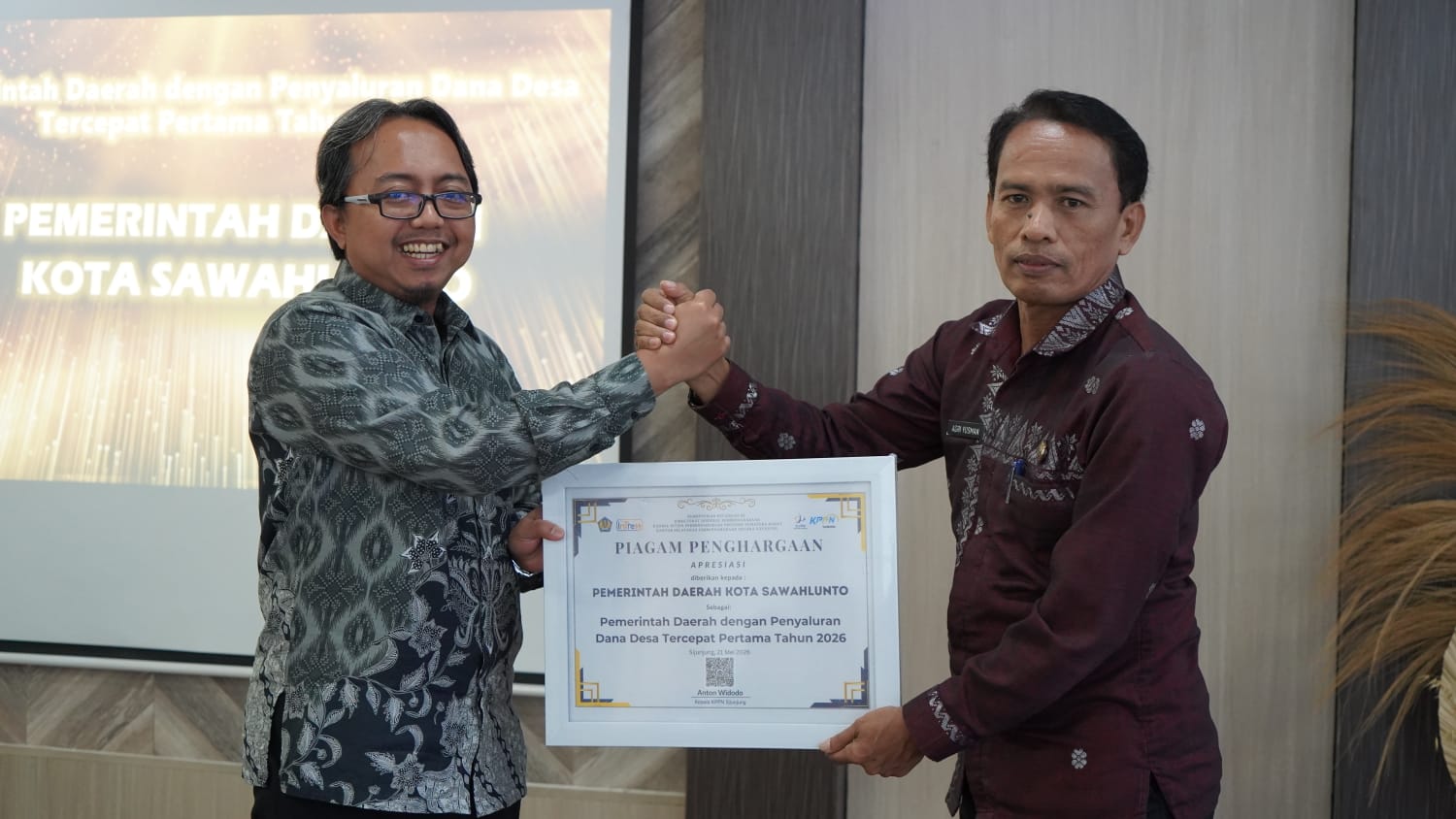 Penyaluran TKD DAK dan Dana Desa Tahun 2026 di KPPN Sijunjung