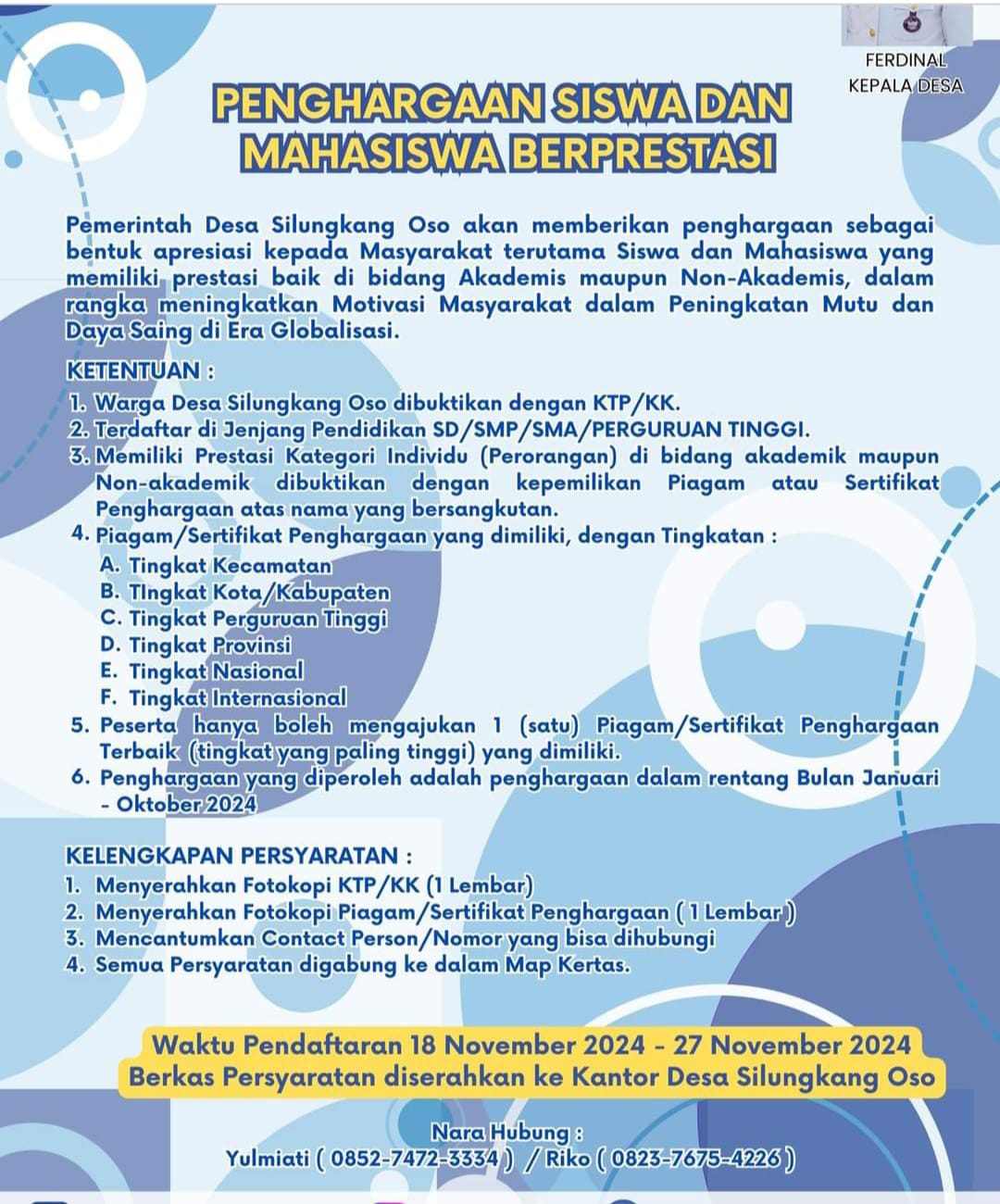 Siswa Berprestasi Di Silungkang Oso Siap Siap Mendapat Reward.