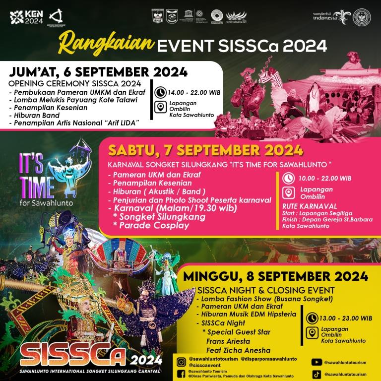 SUSUNAN ACARA SAWAHLUNTO INTERNATIONAL SONGKET SILUNGKANG CARNIVAL (SISSCa)