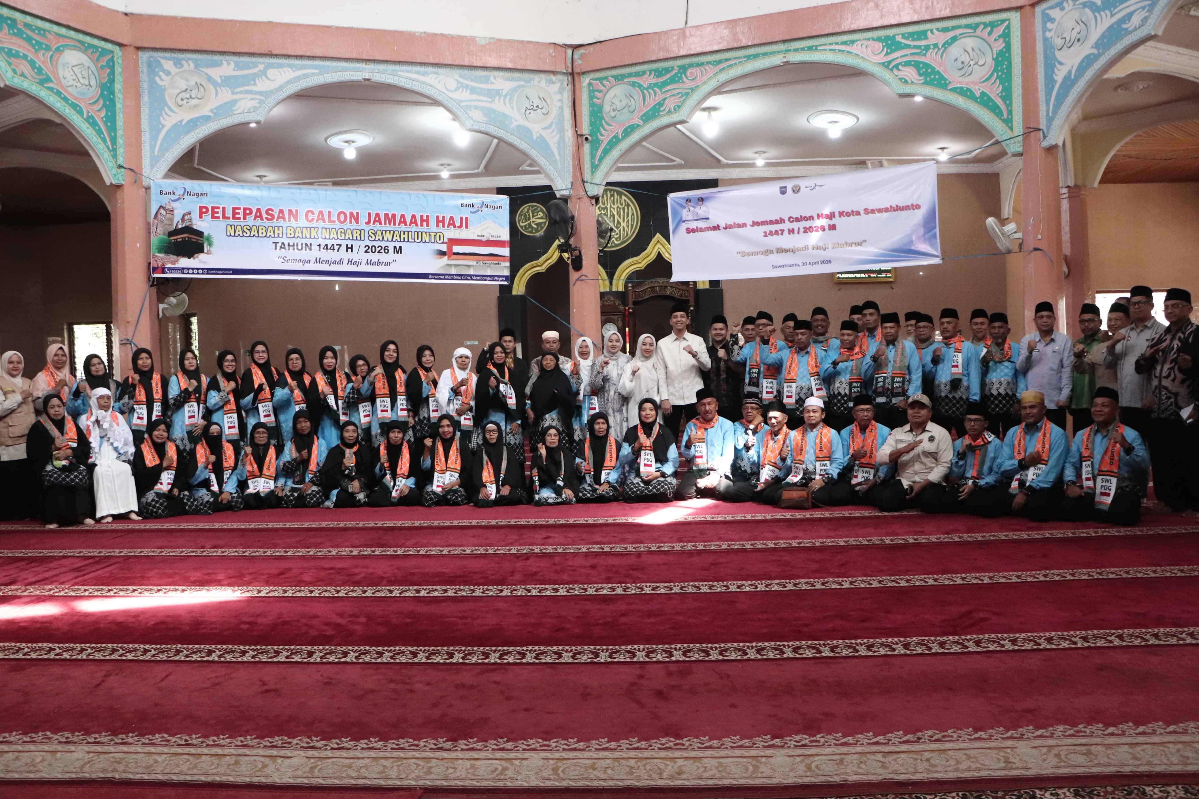 Wali Kota Sawahlunto Lepas 58 Calon Jamaah Haji Tahun 2026 di Mesjid Agung Nurul Islam