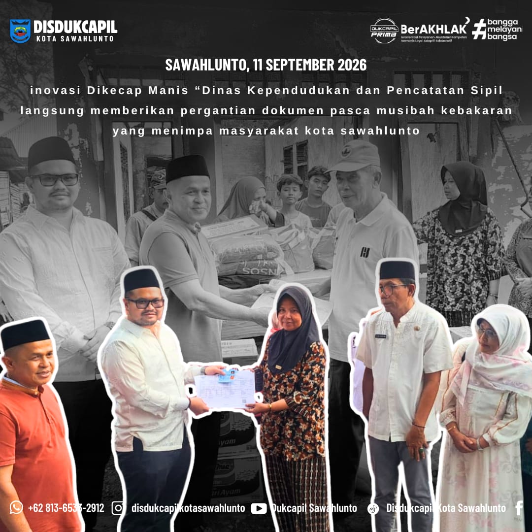 Pemerintah Hadir, Disdukcapil Sawahlunto Berikan Pelayanan bagi Warga Terdampak Musibah