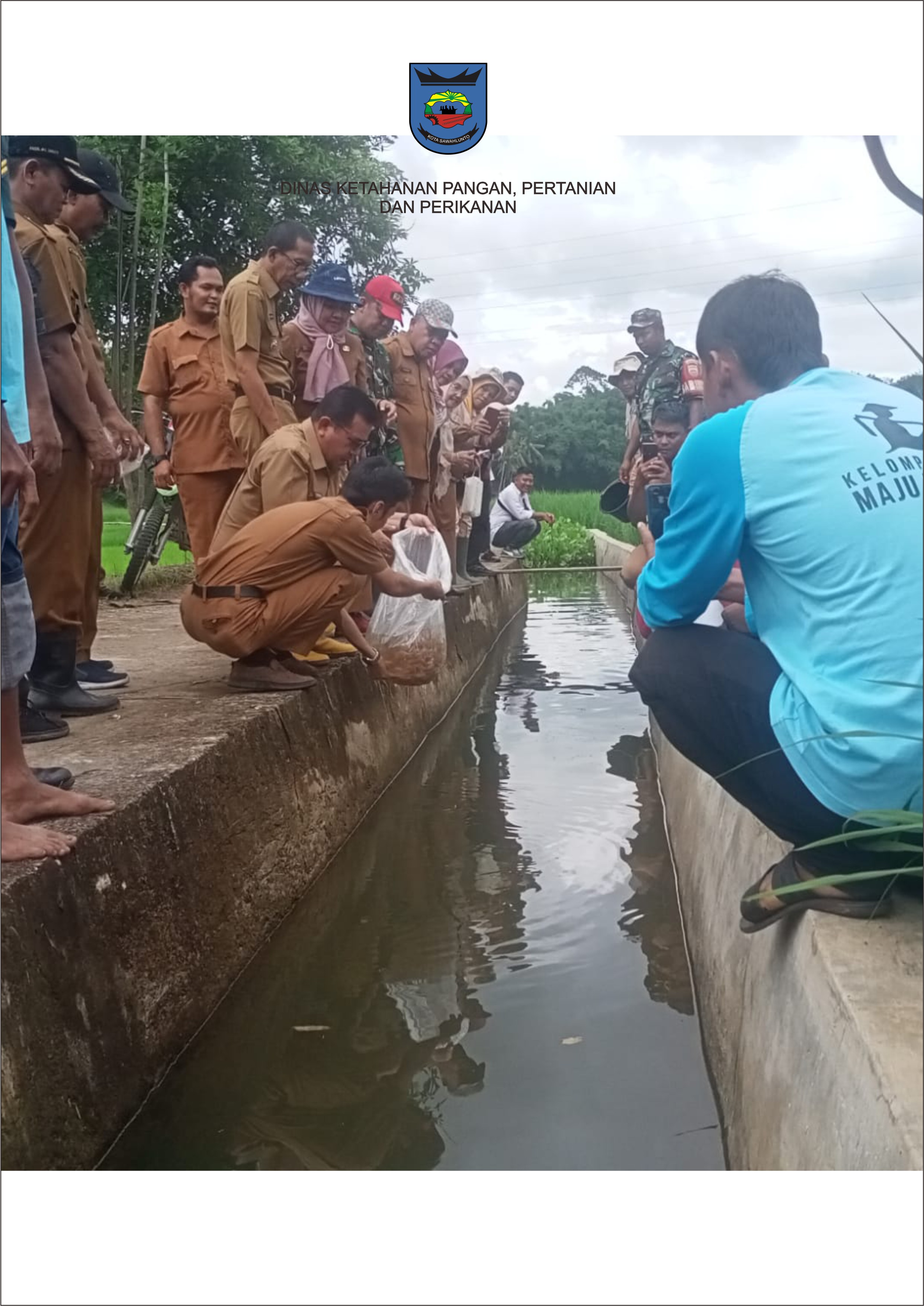 Penebaran benih ikan di Irigasi Kelompok Tani Maju Basamo