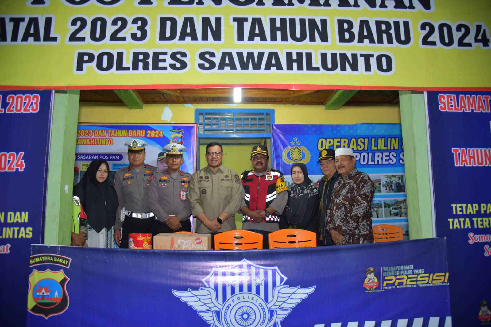 Penjabat (Pj) Wali Kota Sawahlunto Dr. Zefnihan, AP, M.Si bersama Forkopimda melaksanakan peninjauan Pos Pengamanan dan Pelayanan Operasi Lilin Singgalang