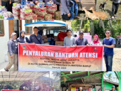 Penyaluran Bantuan ATENSI Kementerian Sosial RI di Kota Sawahlunto