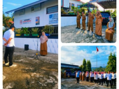 Pelaksanaan Apel Pagi dilingkungan dinsos pmdppa kota Sawahlunto