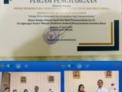 Dinkes PPKB Sawahlunto Raih Penghargaan sebagai Mitra Berdampak dari Kanwil Pemasyarakatan Sumbar