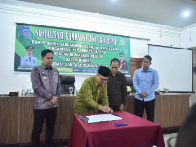 Penandatanganan Kerja Sama antara Pemkot Sawahlunto dengan Kejaksaan Negeri Sawahlunto terkait pendampingan hukum di bidang perdata dan tata usaha negara