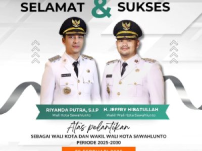 Wali Kota dan Wakil Wali Kota Terpilih Kota Sawahlunto Periode 2025-2030 dilantik Presiden