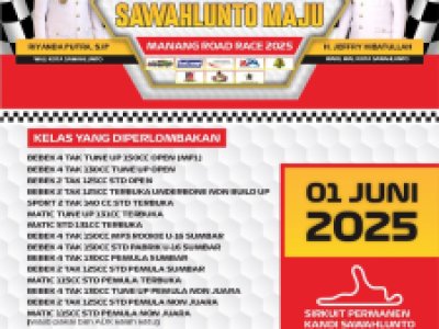 Kota Sawahlunto Gelar Manang Road Race 2025 di Sirkuit Permanen Kandi