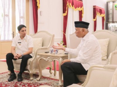 Wali Kota Sawahlunto Riyanda Putra beraudiensi dengan Gubernur Sumatera Barat Mahyeldi Ansharullah