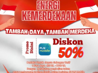 PLN Berikan Diskon 50%  Tambah Daya Listrik 80 Tahun Indonesia Merdeka