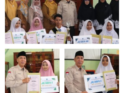Penyerahan hadiah Lomba Story Telling tingkat SLTA se-Kota Sawahlunto dan Lomba Deklamasi Puisi tingkat  SLTP se-Kota Sawahlunto.