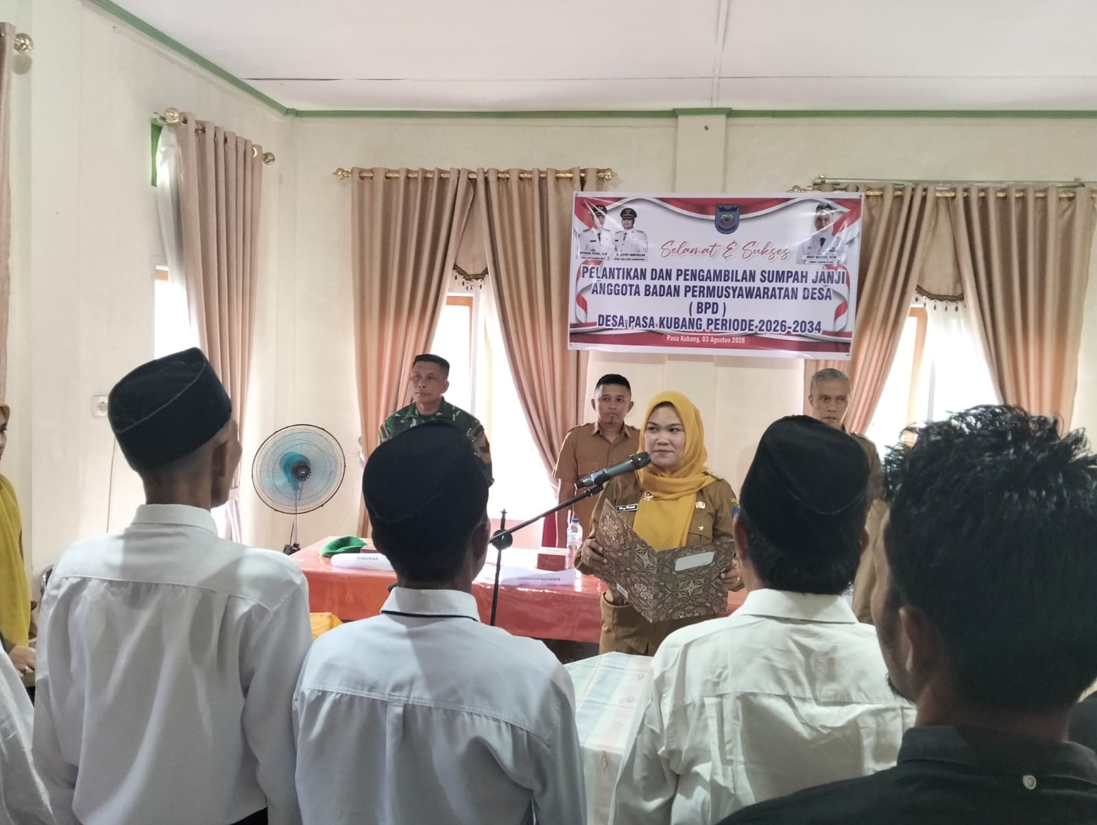 Pelantikan dan Pengambilan Sumpah Anggota BPD Desa Pasa Kubang Periode 2026 - 2034
