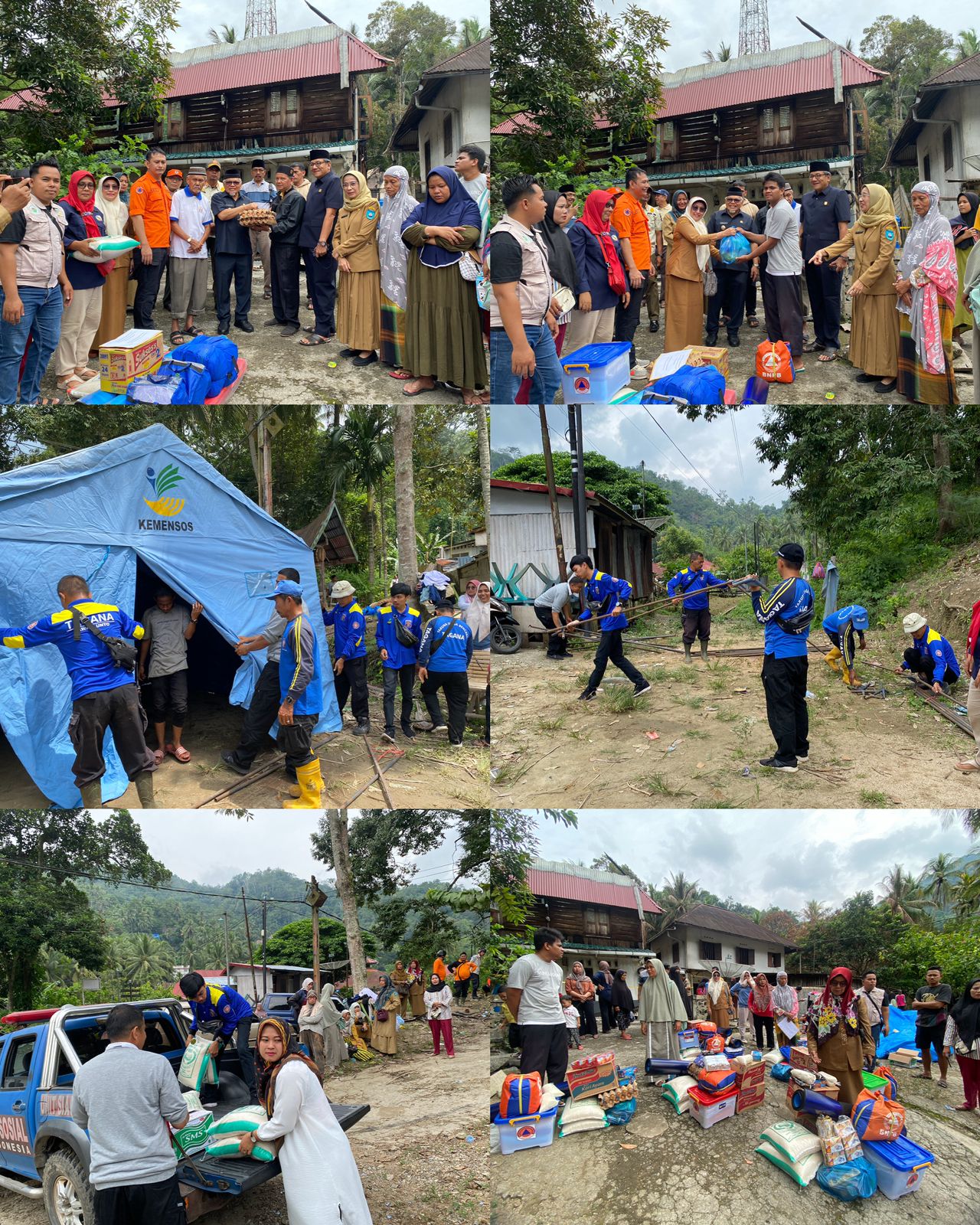 Penyerahan Bantuan Sembako Untuk Korban Kebakaran di Desa Silungkang Tigo dari Pemerintah Kota Sawahlunto