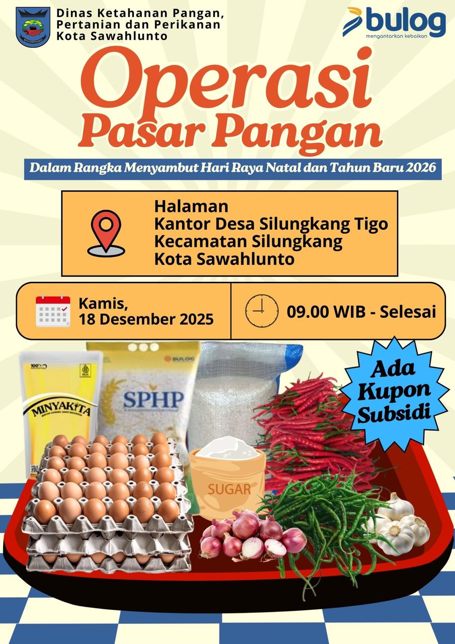 Pemko Sawahlunto  Gelar Operasi  Pasar Pangan  Jelang Natal  Tahun 2025 dan Tahun Baru 2026