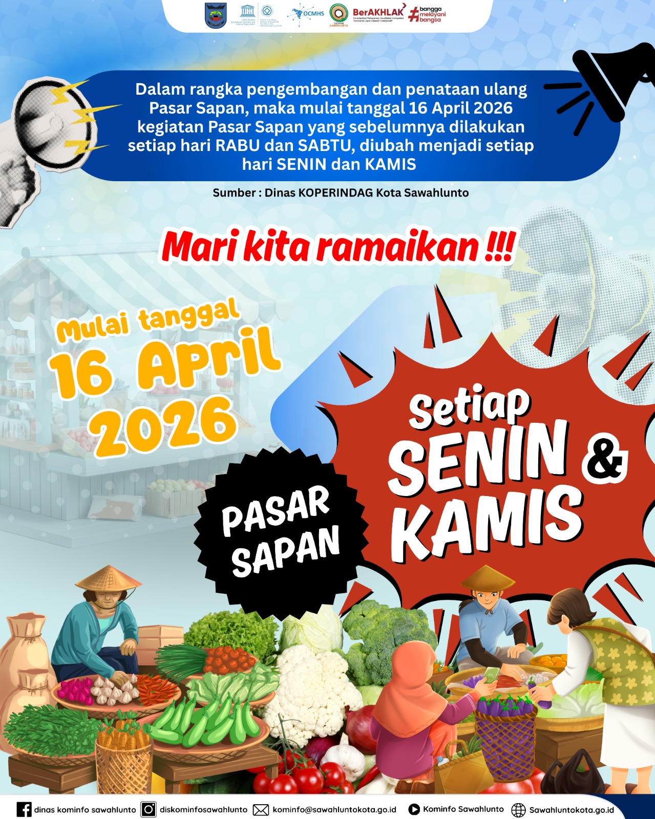 Perubahan Jadwal Pasar Sapan mulai 16 April 2026